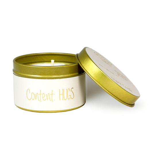 My Flame Scented Soy Candle In Gold Tin Figs Delight Fragrance 'Hugs' In Sand 