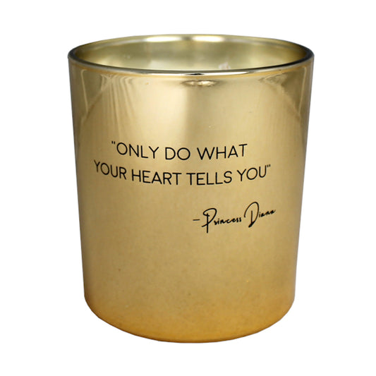 My Flame Scented Soy Candle In Glass Jar Silky Tonka Fragrance 'Only Do What Your Heart Tells You' In Metallic Gold