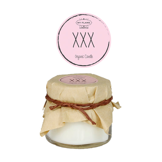 My Flame Scented Soy Candle In Mini Glass Jar Green Tea Time Fragrance 'Xxx' In Pink