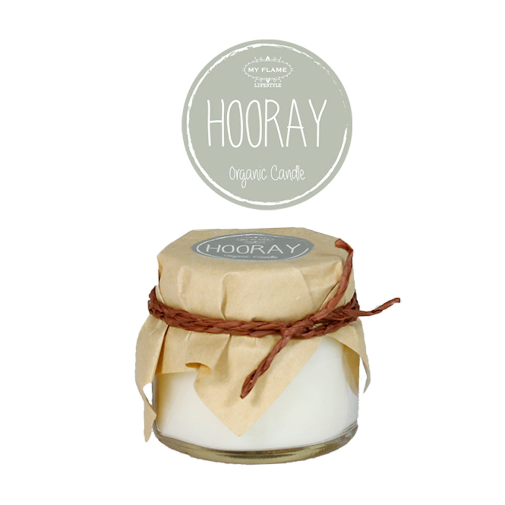 My Flame Scented Soy Candle In Mini Glass Jar Minty Bamboo Fragrance 'Hooray' In Green