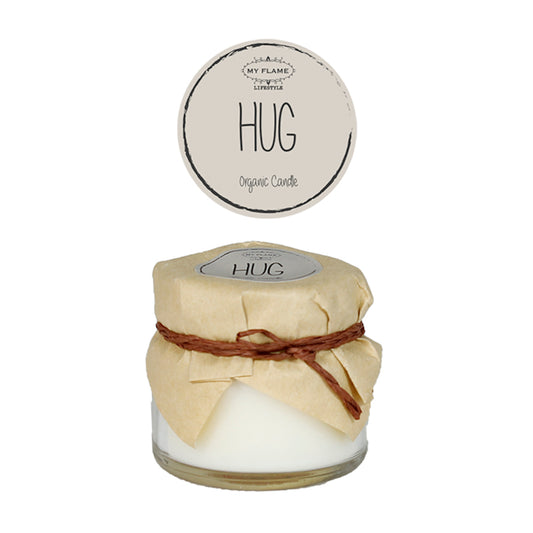 My Flame Scented Soy Candle In Mini Glass Jar Figs Delight Fragrance 'Hug' In Sand