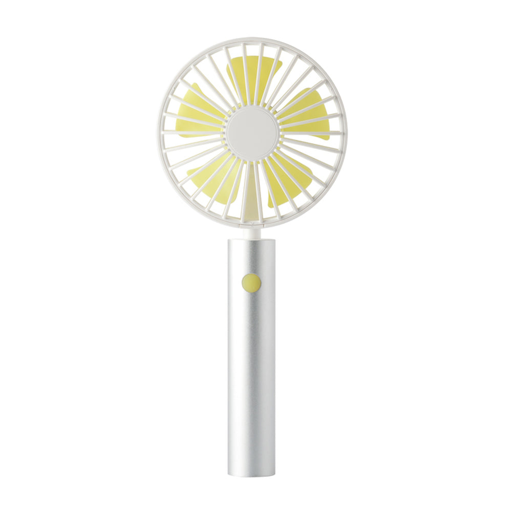 Remember Fan Flow Design USB Rechargeable Hand Held Or With Table Stand In Silver