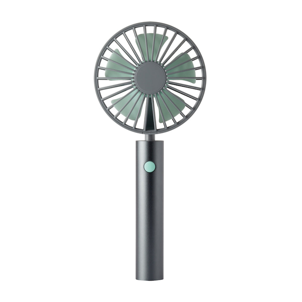 Remember Fan Flow Design USB Rechargeable Hand Held Or With Table Stand In Graphite