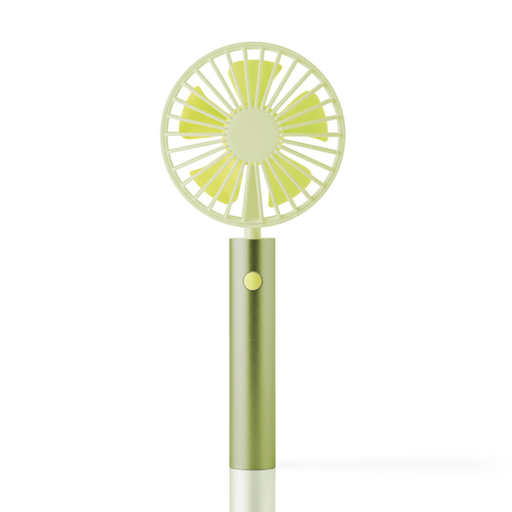 Remember Fan Flow Design USB Rechargeable Hand Held Or With Table Stand In Lime