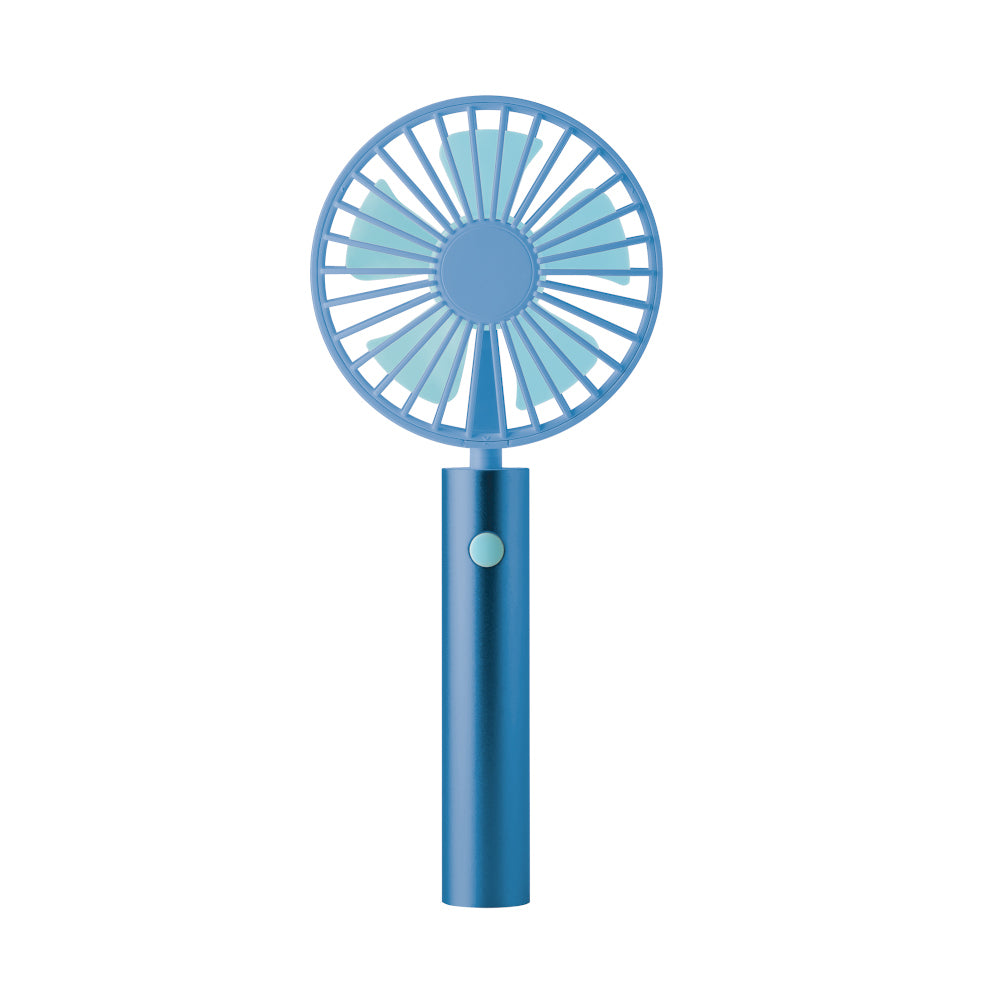 Remember Fan Flow Design USB Rechargeable Hand Held Or With Table Stand In Aqua