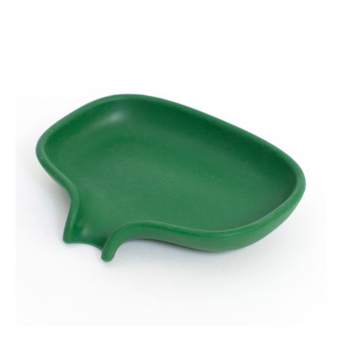 Bosign Flow SoapSaver Soap Dish Large with Draining Spout in Dark Green Recyclable Silicone