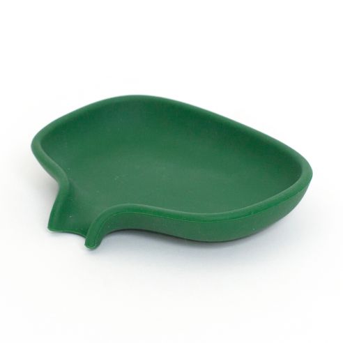 Bosign Flow SoapSaver Soap Dish Small with Draining Spout in Dark Green Recyclable Silicone