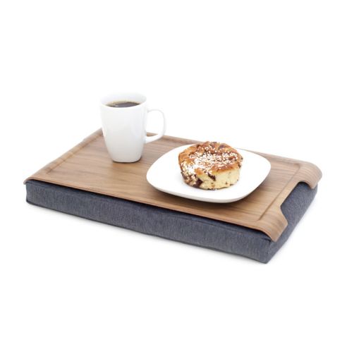 Bosign LapTray Mini Antislip Walnut Wood Top with Salt & Pepper Cushion