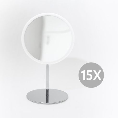 Bosign Air Mirror Table Stand with Detachable Make-up Mirror Magnification 15x in White Dia16.5cm