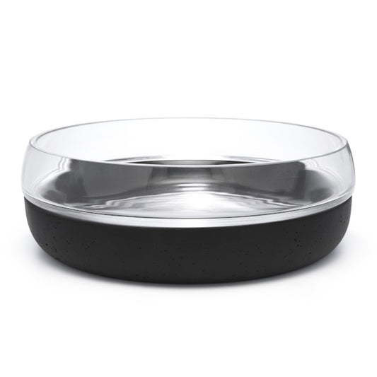 Zilverstad Bowl Solido in Black Concrete with Glass Upper Dia 22x7cm