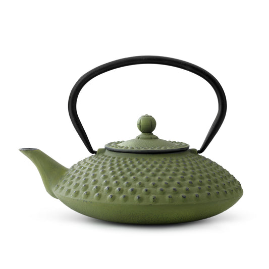 Bredemeijer Teapot Xilin Design Cast Iron 1.25L in Green With Stainless Steel Fine Mesh Filter