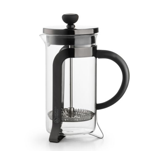Leopold Vienna Cafetiere Coffee Maker 350ml Borosilicate Glass Body with Gloss Black Holder