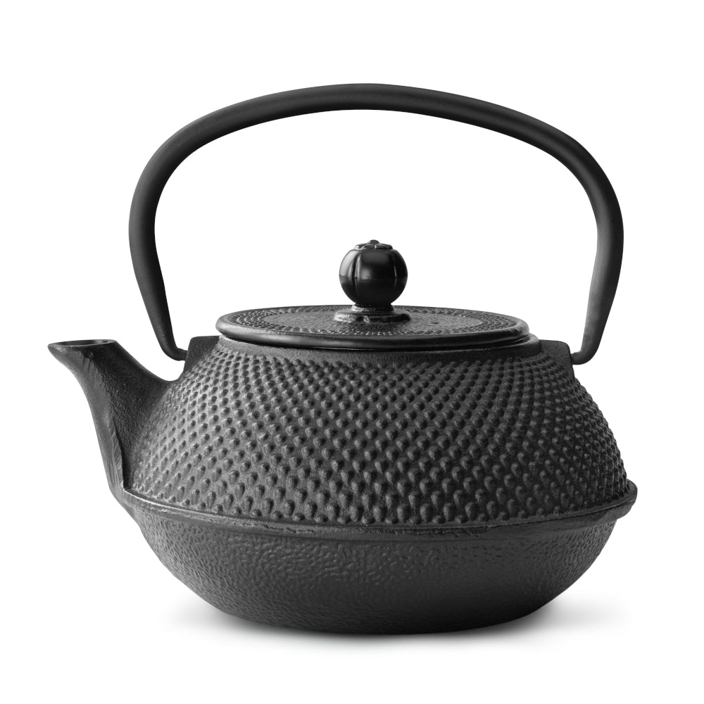 Bredemeijer Teapot Jang Design Cast Iron 0.8L in Black With Stainless Steel Fine Mesh Filter