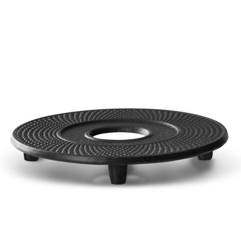Bredemeijer Drink Coaster or Table Trivet Jang Design Cast Iron in Black with Rubber Feet
