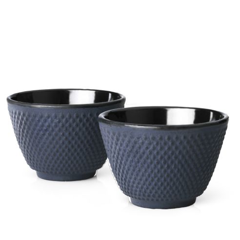 Bredemeijer Tea Cups Xilin Design in Cast Iron Set of 2 Blue