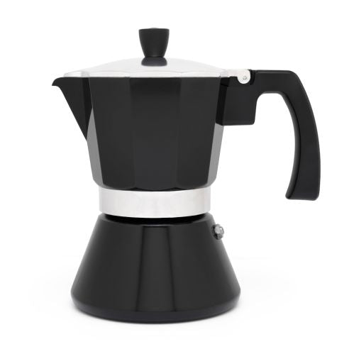 Leopold Vienna Tivoli Design Espresso Coffee Maker 310ml (6 Cup) in Black Aluminium Suitable For Induction