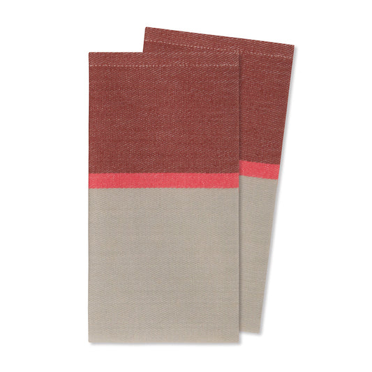 Remember Table Napkins In Pure Cotton Raspberry Design Set Of 2 Each 40 x 40 cm