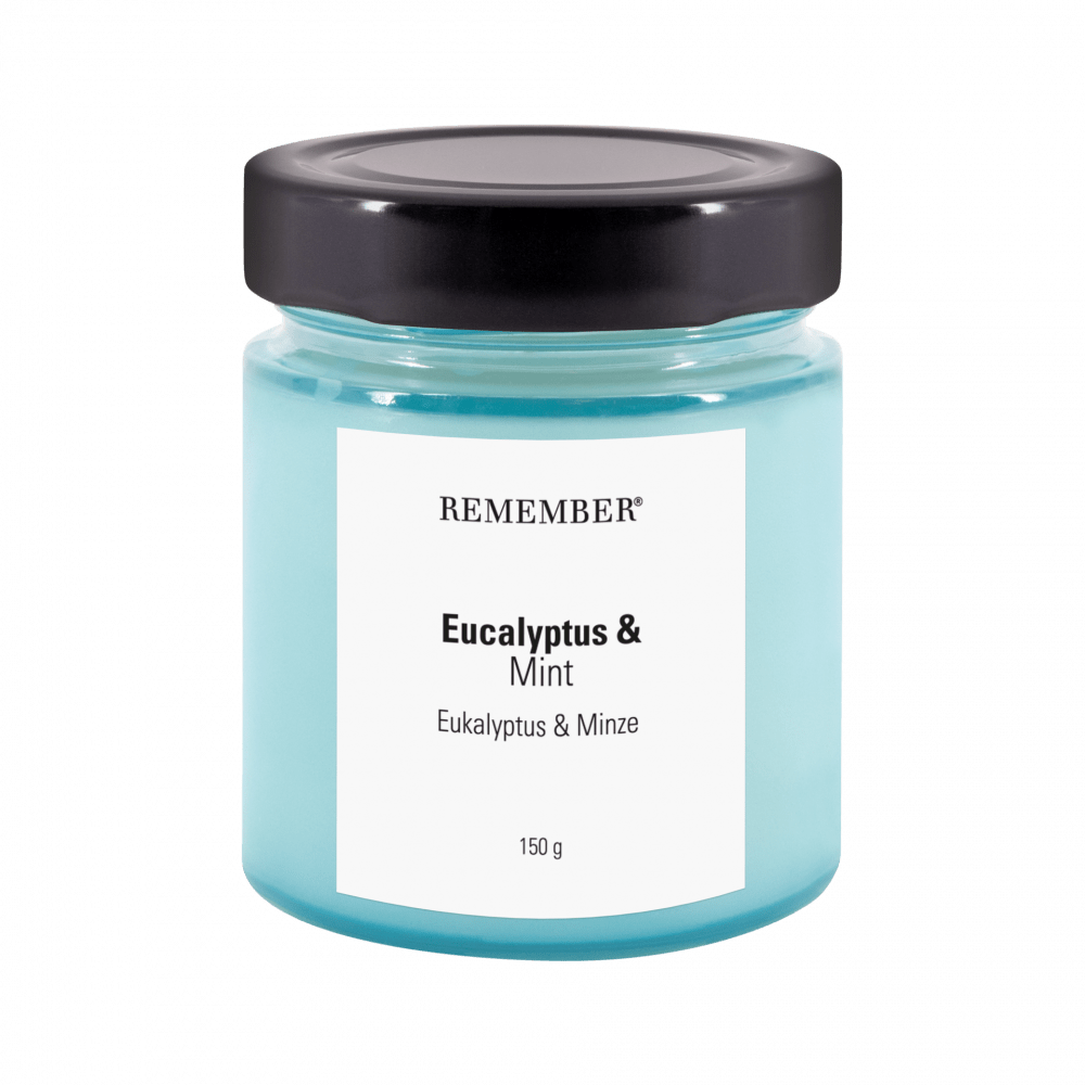 Remember Scented Candle In 100% Soy Wax Eucalyptus & Mint Fragrance Burn Time 35 hours
