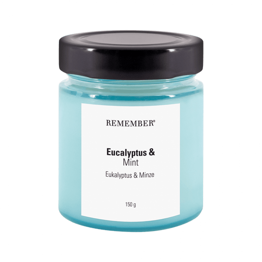 Remember Scented Candle In 100% Soy Wax Eucalyptus & Mint Fragrance Burn Time 35 hours