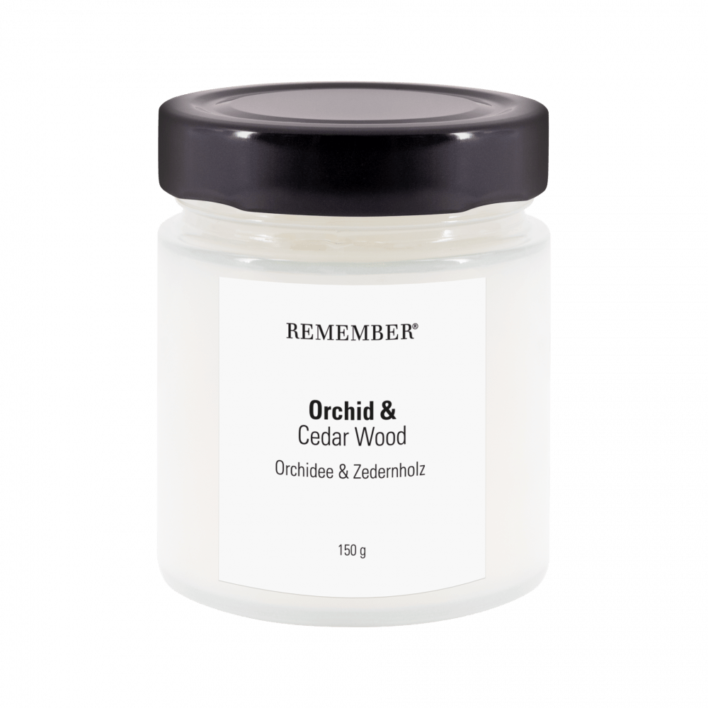 Remember Scented Candle In 100% Soy Wax Orchid & Cedar Wood Fragrance Burn Time 35 hours