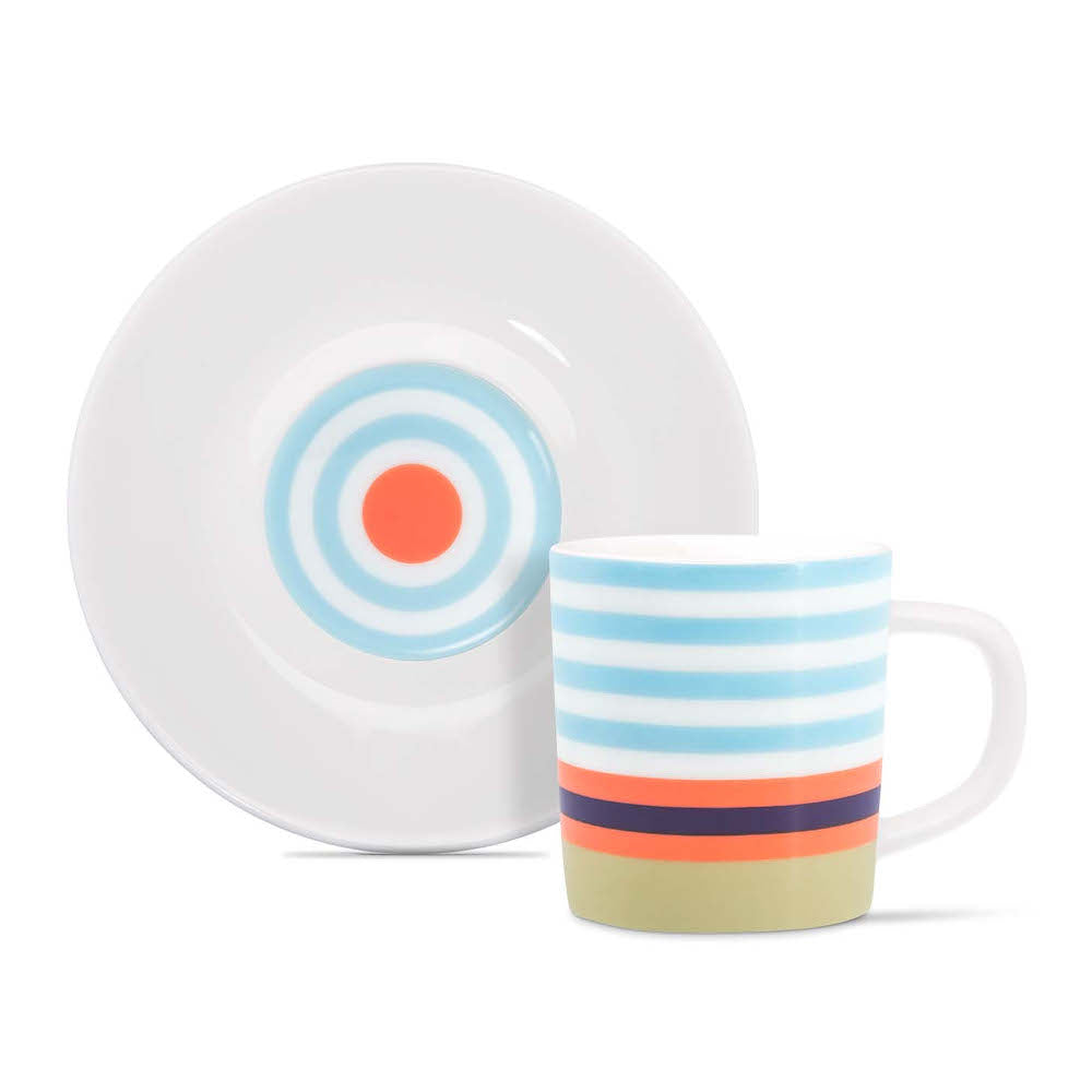Remember Espresso Cup And Saucer In Fine Bone Porcelain China Positano Design