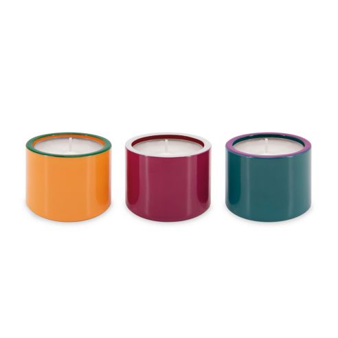 Remember Candleholders And Tealights In Glass Set Of 3 Autumnal Colours Set01