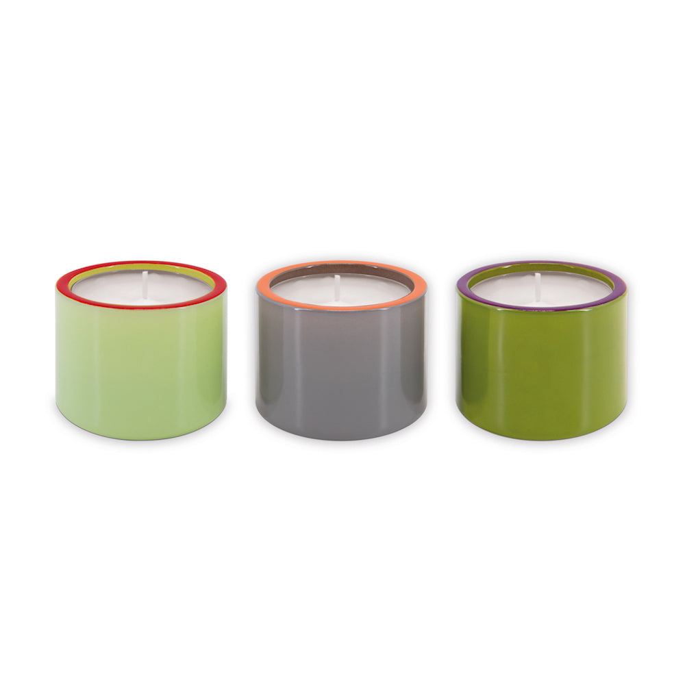 Remember Candleholders And Tealights In Glass Set Of 3 Forest Colours Set02