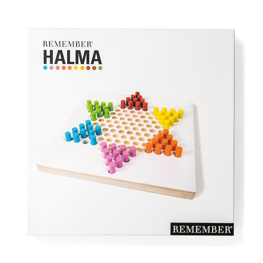 Remember Family Games Halma Chinese Chequers Colourful Board Game Of Skill On White Plywood