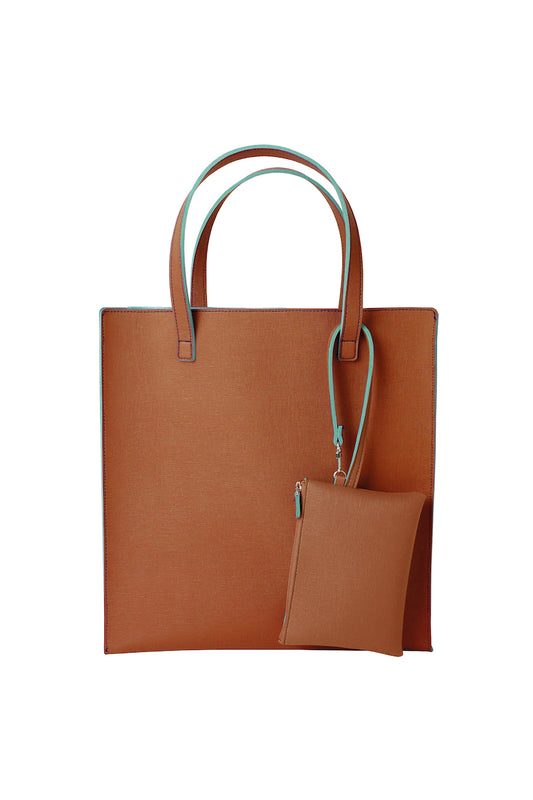 Remember Shopper Shoulder Bag Complete With Separate Zipped Pouch Spice Design