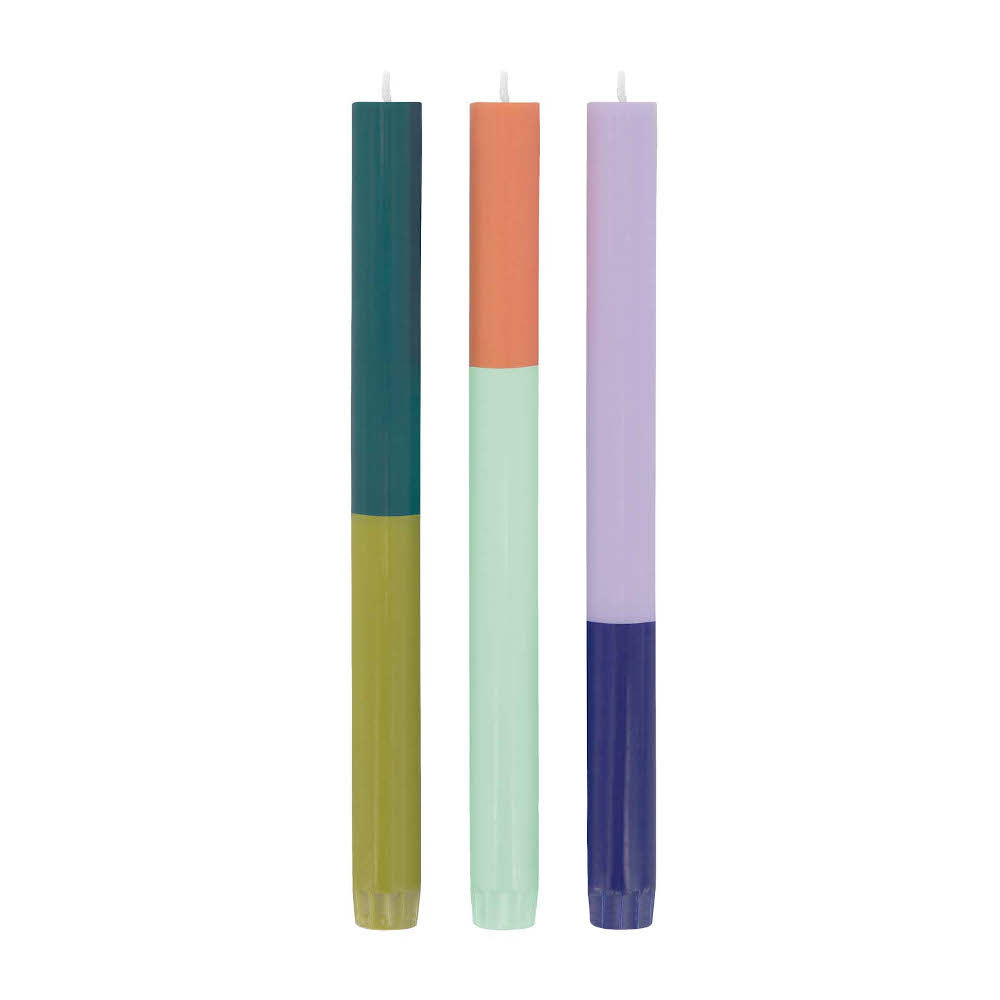 Remember Dinner Candle Set Of 3 Multi Colour 26cm Candles In Riga Design