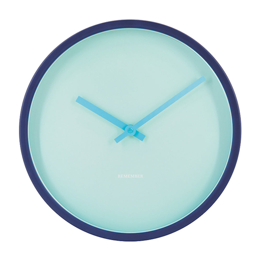 Remember Wall Clock in Aluminium Aqua Design Diameter 30cm