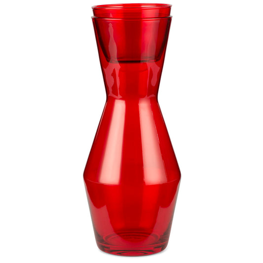 Spring Copenhagen Double Up Mouthblown Glass Carafe 1L Red Complete with 2 Red Glasses